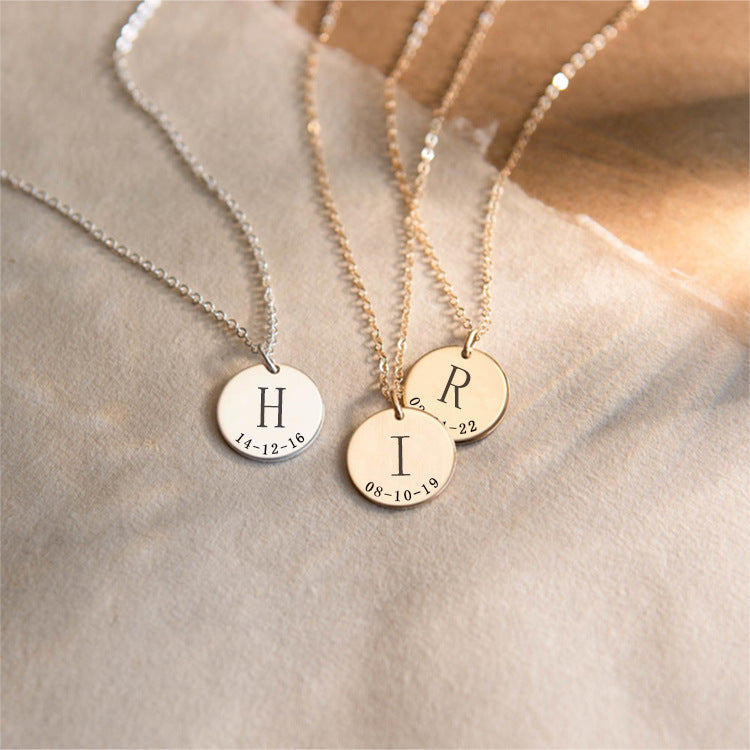 Veloura Engraved Disc Necklace