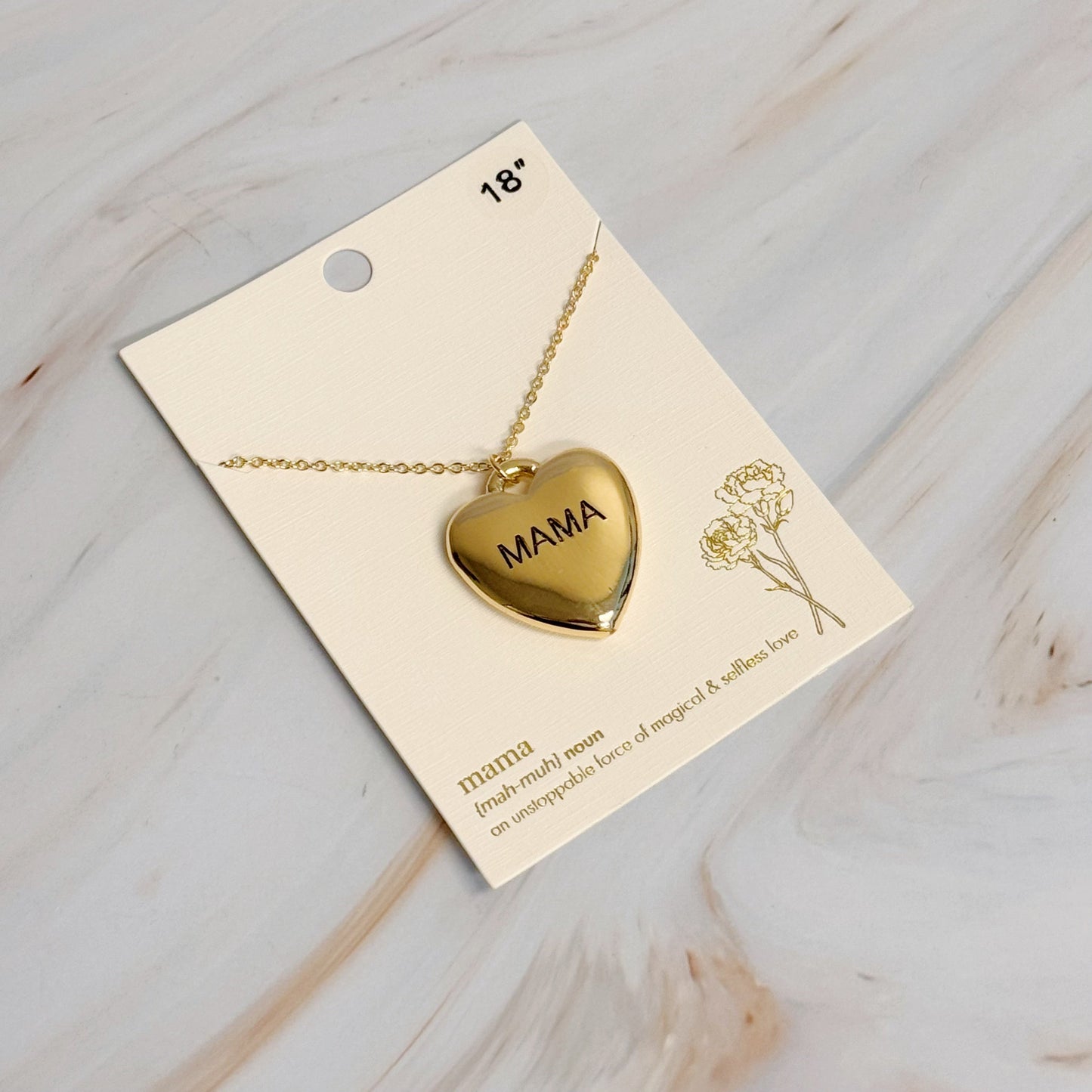 Veloura Mama Heart Necklace