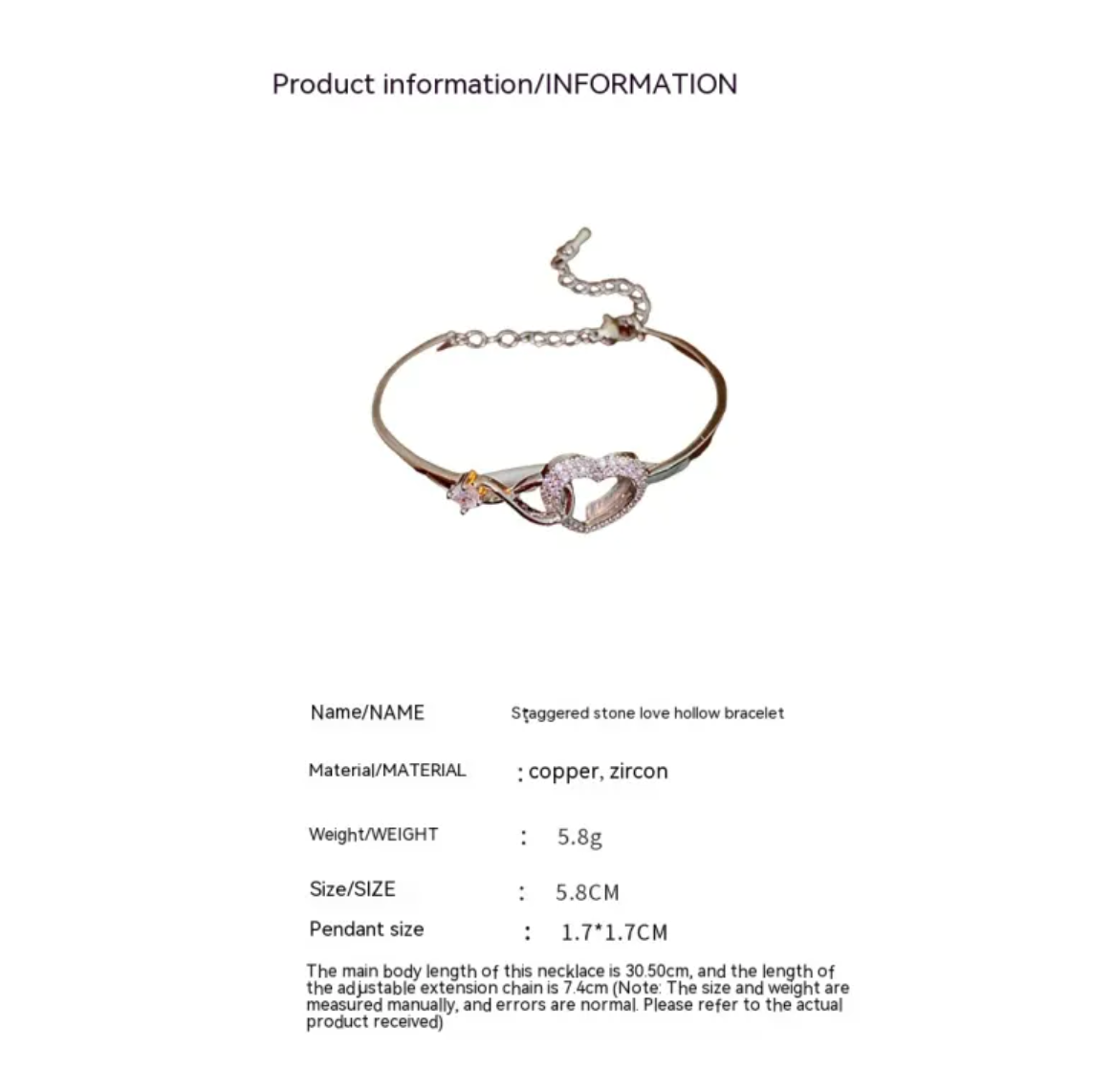 Veloura Heart Link Bracelet